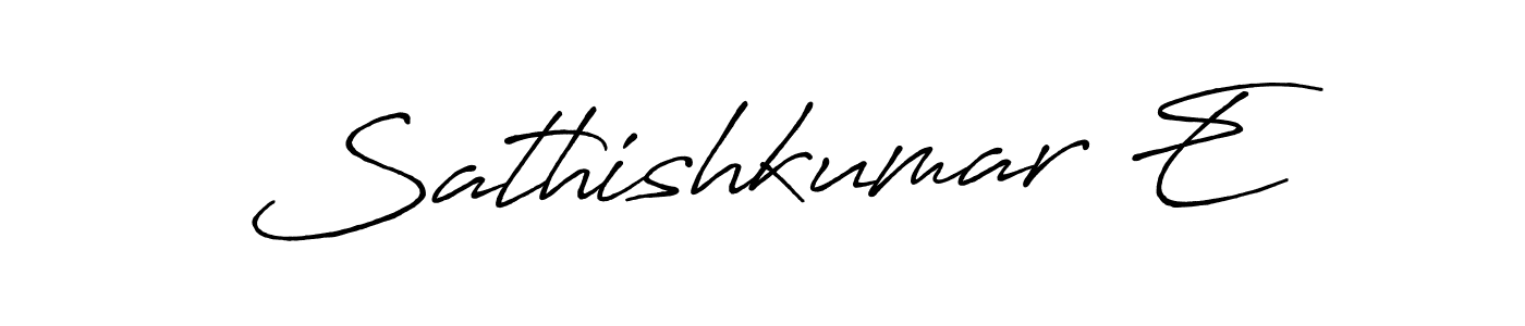 Make a beautiful signature design for name Sathishkumar E. With this signature (Antro_Vectra_Bolder) style, you can create a handwritten signature for free. Sathishkumar E signature style 7 images and pictures png