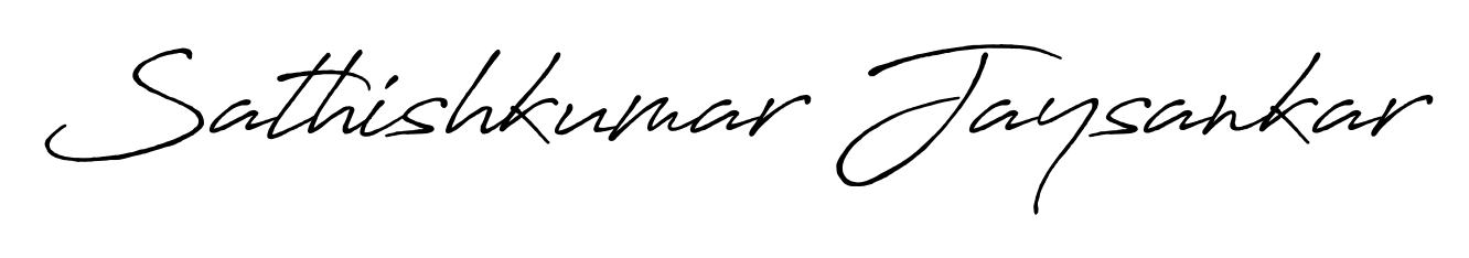 Stand out with a creative autograph for Sathishkumar Jaysankar. The Antro_Vectra_Bolder styling blends modern aesthetics with classic signature flourishes. Sathishkumar Jaysankar signature style 7 images and pictures png