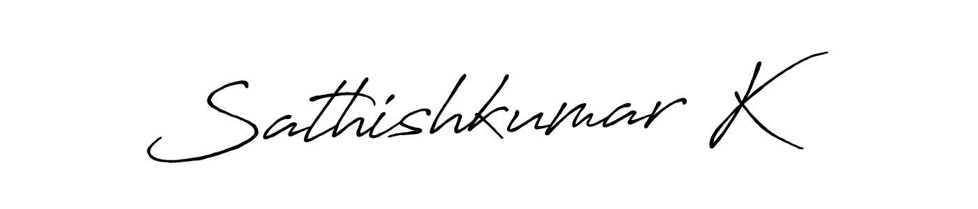 Create a beautiful signature design for name Sathishkumar K. With this signature (Antro_Vectra_Bolder) fonts, you can make a handwritten signature for free. Sathishkumar K signature style 7 images and pictures png