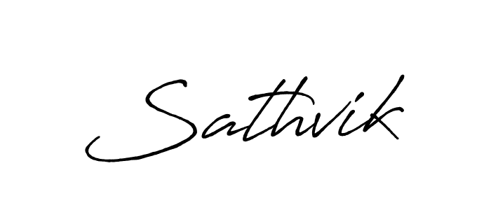 How to make Sathvik name signature. Use Antro_Vectra_Bolder style for creating short signs online. This is the latest handwritten sign. Sathvik signature style 7 images and pictures png
