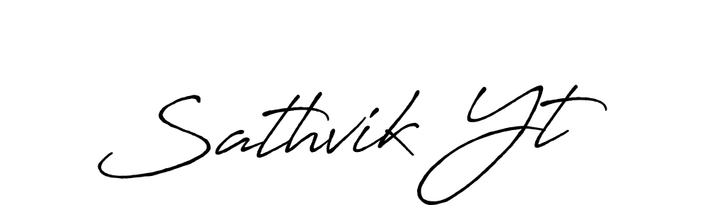 Create a beautiful signature design for name Sathvik Yt. With this signature (Antro_Vectra_Bolder) fonts, you can make a handwritten signature for free. Sathvik Yt signature style 7 images and pictures png
