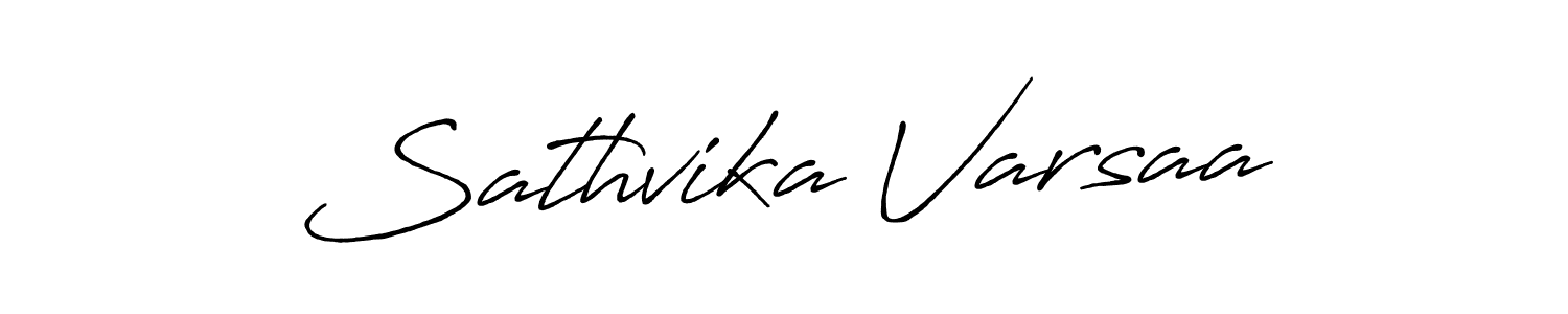 How to make Sathvika Varsaa signature? Antro_Vectra_Bolder is a professional autograph style. Create handwritten signature for Sathvika Varsaa name. Sathvika Varsaa signature style 7 images and pictures png
