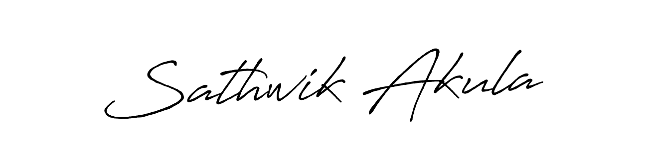 Design your own signature with our free online signature maker. With this signature software, you can create a handwritten (Antro_Vectra_Bolder) signature for name Sathwik Akula. Sathwik Akula signature style 7 images and pictures png