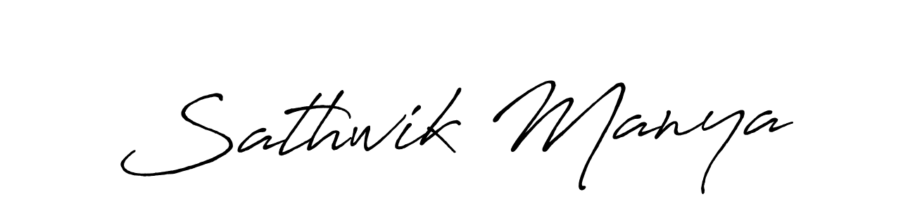 How to make Sathwik Manya signature? Antro_Vectra_Bolder is a professional autograph style. Create handwritten signature for Sathwik Manya name. Sathwik Manya signature style 7 images and pictures png