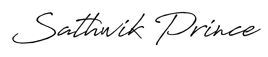 Elevate your brand with a stunning Sathwik Prince eSignature. The Antro_Vectra_Bolder style provides a balanced, flowing aesthetic for everyday signing. Sathwik Prince signature style 7 images and pictures png