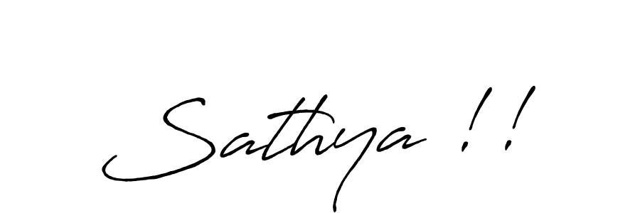 Use a signature maker to create a handwritten signature online. With this signature software, you can design (Antro_Vectra_Bolder) your own signature for name Sathya !!. Sathya !! signature style 7 images and pictures png