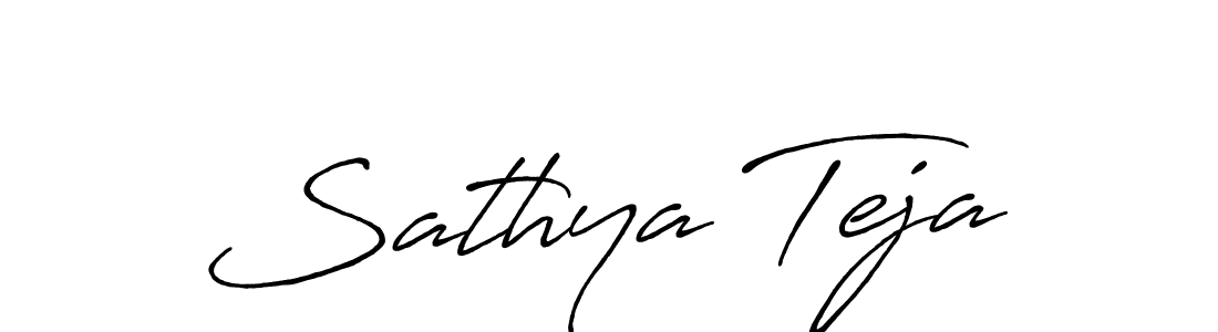 Design your own signature with our free online signature maker. With this signature software, you can create a handwritten (Antro_Vectra_Bolder) signature for name Sathya Teja. Sathya Teja signature style 7 images and pictures png