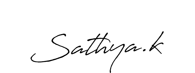 Use a signature maker to create a handwritten signature online. With this signature software, you can design (Antro_Vectra_Bolder) your own signature for name Sathya.k. Sathya.k signature style 7 images and pictures png