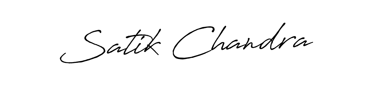 How to make Satik Chandra name signature. Use Antro_Vectra_Bolder style for creating short signs online. This is the latest handwritten sign. Satik Chandra signature style 7 images and pictures png