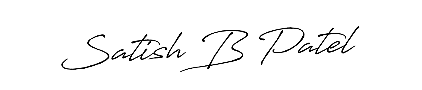 How to make Satish B Patel name signature. Use Antro_Vectra_Bolder style for creating short signs online. This is the latest handwritten sign. Satish B Patel signature style 7 images and pictures png