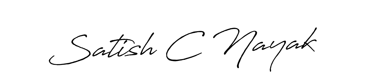 Use a signature maker to create a handwritten signature online. With this signature software, you can design (Antro_Vectra_Bolder) your own signature for name Satish C Nayak. Satish C Nayak signature style 7 images and pictures png