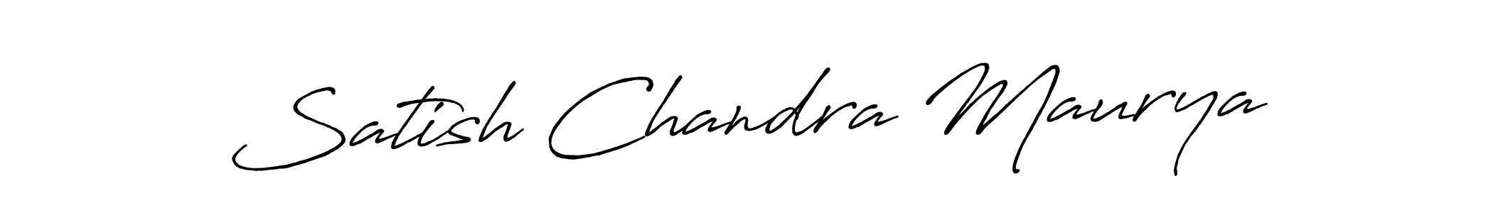 How to make Satish Chandra Maurya name signature. Use Antro_Vectra_Bolder style for creating short signs online. This is the latest handwritten sign. Satish Chandra Maurya signature style 7 images and pictures png