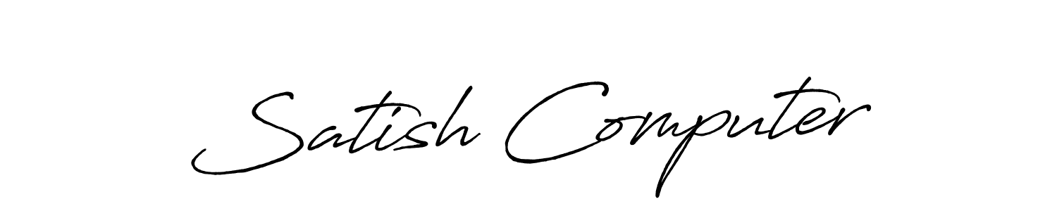 Make a beautiful signature design for name Satish Computer. With this signature (Antro_Vectra_Bolder) style, you can create a handwritten signature for free. Satish Computer signature style 7 images and pictures png