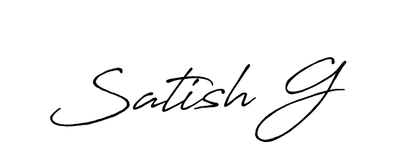 Use a signature maker to create a handwritten signature online. With this signature software, you can design (Antro_Vectra_Bolder) your own signature for name Satish G. Satish G signature style 7 images and pictures png