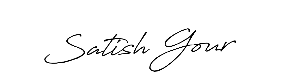 You should practise on your own different ways (Antro_Vectra_Bolder) to write your name (Satish Gour) in signature. don't let someone else do it for you. Satish Gour signature style 7 images and pictures png