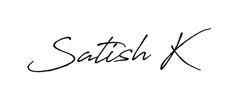 How to make Satish K name signature. Use Antro_Vectra_Bolder style for creating short signs online. This is the latest handwritten sign. Satish K signature style 7 images and pictures png