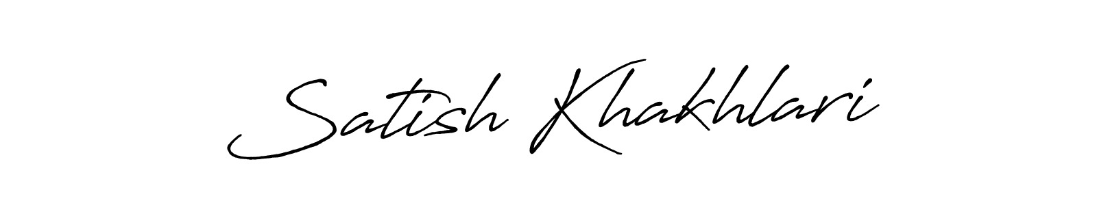 The best way (Antro_Vectra_Bolder) to make a short signature is to pick only two or three words in your name. The name Satish Khakhlari include a total of six letters. For converting this name. Satish Khakhlari signature style 7 images and pictures png
