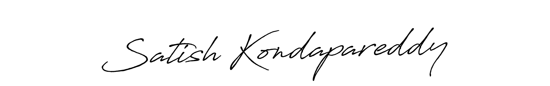 Create a beautiful signature design for name Satish Kondapareddy. With this signature (Antro_Vectra_Bolder) fonts, you can make a handwritten signature for free. Satish Kondapareddy signature style 7 images and pictures png