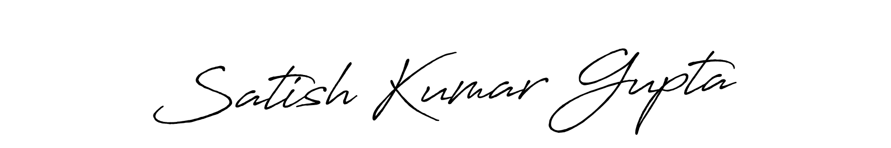 How to make Satish Kumar Gupta name signature. Use Antro_Vectra_Bolder style for creating short signs online. This is the latest handwritten sign. Satish Kumar Gupta signature style 7 images and pictures png