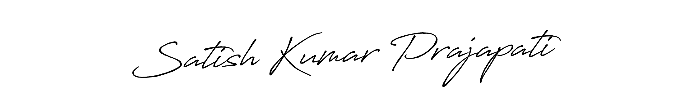 Create a beautiful signature design for name Satish Kumar Prajapati. With this signature (Antro_Vectra_Bolder) fonts, you can make a handwritten signature for free. Satish Kumar Prajapati signature style 7 images and pictures png