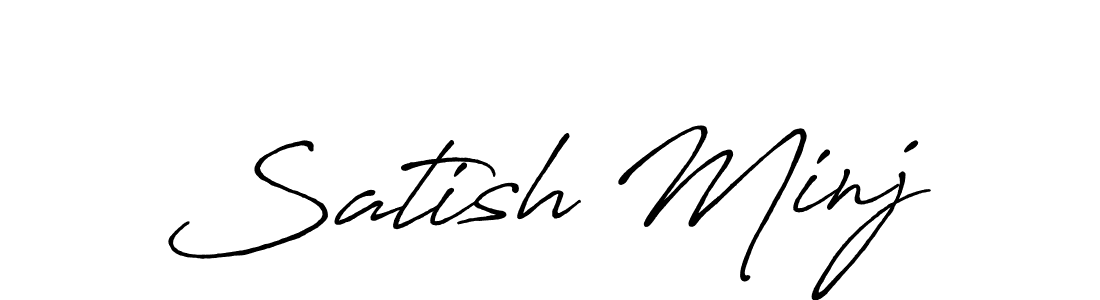 if you are searching for the best signature style for your name Satish Minj. so please give up your signature search. here we have designed multiple signature styles  using Antro_Vectra_Bolder. Satish Minj signature style 7 images and pictures png