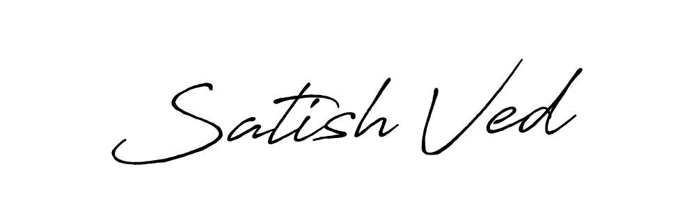 How to make Satish Ved name signature. Use Antro_Vectra_Bolder style for creating short signs online. This is the latest handwritten sign. Satish Ved signature style 7 images and pictures png