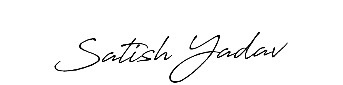 How to make Satish Yadav name signature. Use Antro_Vectra_Bolder style for creating short signs online. This is the latest handwritten sign. Satish Yadav signature style 7 images and pictures png