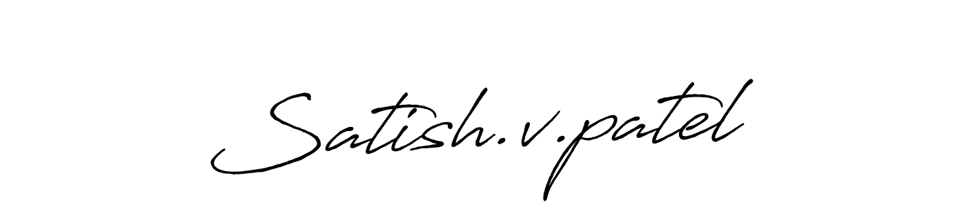 Satish.v.patel stylish signature style. Best Handwritten Sign (Antro_Vectra_Bolder) for my name. Handwritten Signature Collection Ideas for my name Satish.v.patel. Satish.v.patel signature style 7 images and pictures png