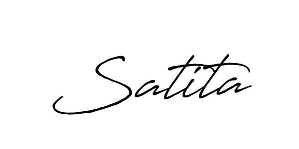 Use a signature maker to create a handwritten signature online. With this signature software, you can design (Antro_Vectra_Bolder) your own signature for name Satita. Satita signature style 7 images and pictures png
