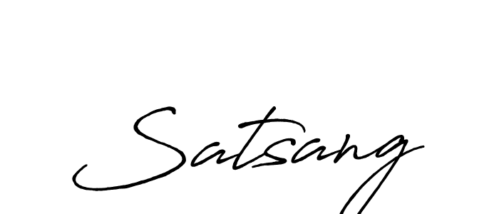 Create a beautiful signature design for name Satsang. With this signature (Antro_Vectra_Bolder) fonts, you can make a handwritten signature for free. Satsang signature style 7 images and pictures png