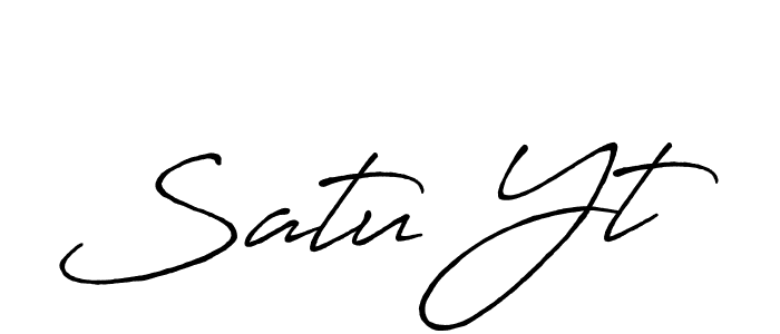 This is the best signature style for the Satu Yt name. Also you like these signature font (Antro_Vectra_Bolder). Mix name signature. Satu Yt signature style 7 images and pictures png