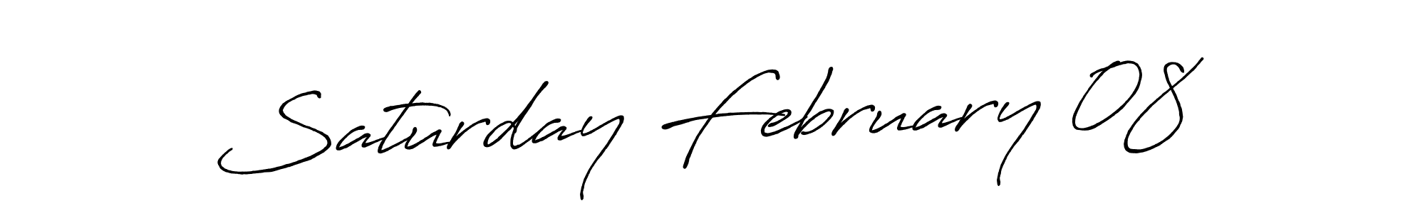 Design your own signature with our free online signature maker. With this signature software, you can create a handwritten (Antro_Vectra_Bolder) signature for name Saturday February 08. Saturday February 08 signature style 7 images and pictures png