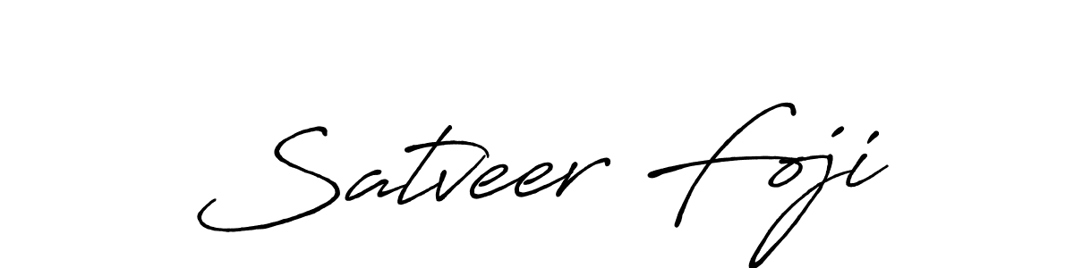 Satveer Foji stylish signature style. Best Handwritten Sign (Antro_Vectra_Bolder) for my name. Handwritten Signature Collection Ideas for my name Satveer Foji. Satveer Foji signature style 7 images and pictures png