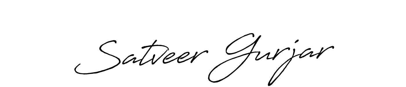 Make a beautiful signature design for name Satveer Gurjar. With this signature (Antro_Vectra_Bolder) style, you can create a handwritten signature for free. Satveer Gurjar signature style 7 images and pictures png