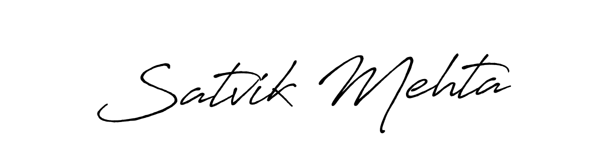 Use a signature maker to create a handwritten signature online. With this signature software, you can design (Antro_Vectra_Bolder) your own signature for name Satvik Mehta. Satvik Mehta signature style 7 images and pictures png
