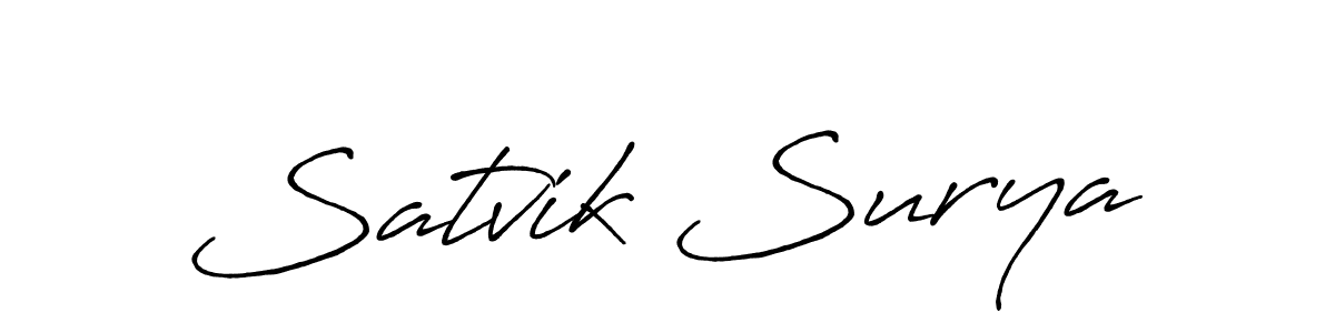 Also we have Satvik Surya name is the best signature style. Create professional handwritten signature collection using Antro_Vectra_Bolder autograph style. Satvik Surya signature style 7 images and pictures png