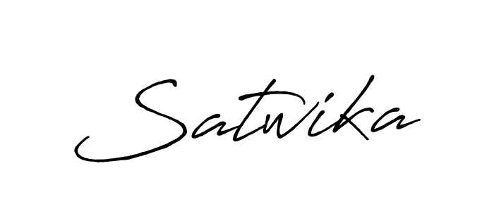 Make a beautiful signature design for name Satwika. With this signature (Antro_Vectra_Bolder) style, you can create a handwritten signature for free. Satwika signature style 7 images and pictures png