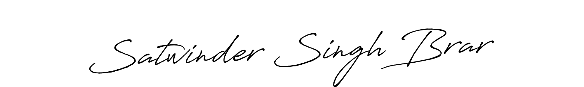 Create a beautiful signature design for name Satwinder Singh Brar. With this signature (Antro_Vectra_Bolder) fonts, you can make a handwritten signature for free. Satwinder Singh Brar signature style 7 images and pictures png