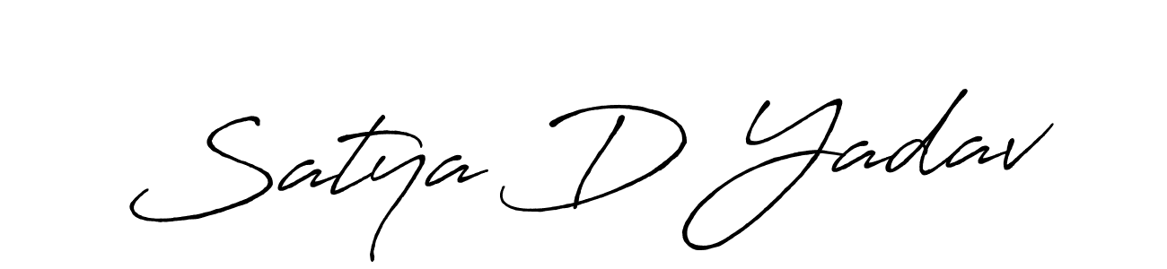 How to make Satya D Yadav name signature. Use Antro_Vectra_Bolder style for creating short signs online. This is the latest handwritten sign. Satya D Yadav signature style 7 images and pictures png
