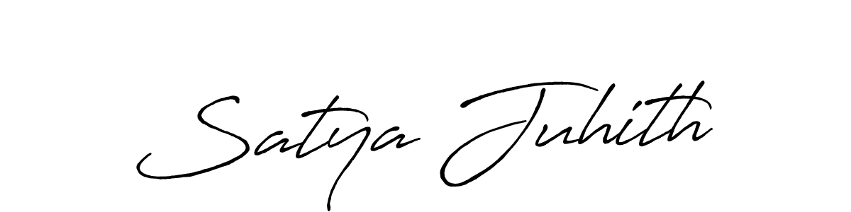 Make a beautiful signature design for name Satya Juhith. With this signature (Antro_Vectra_Bolder) style, you can create a handwritten signature for free. Satya Juhith signature style 7 images and pictures png
