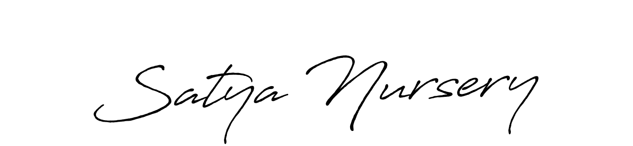 How to make Satya Nursery name signature. Use Antro_Vectra_Bolder style for creating short signs online. This is the latest handwritten sign. Satya Nursery signature style 7 images and pictures png