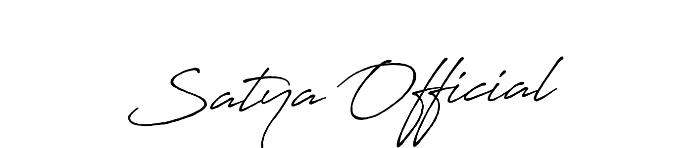 Use a signature maker to create a handwritten signature online. With this signature software, you can design (Antro_Vectra_Bolder) your own signature for name Satya Official. Satya Official signature style 7 images and pictures png