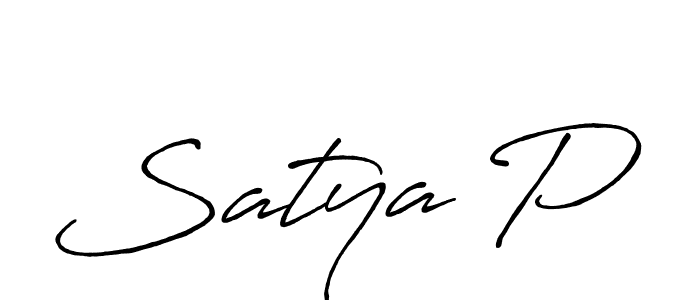 Make a beautiful signature design for name Satya P. With this signature (Antro_Vectra_Bolder) style, you can create a handwritten signature for free. Satya P signature style 7 images and pictures png