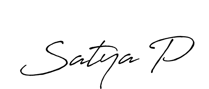 Make a beautiful signature design for name Satya P. With this signature (Antro_Vectra_Bolder) style, you can create a handwritten signature for free. Satya P signature style 7 images and pictures png