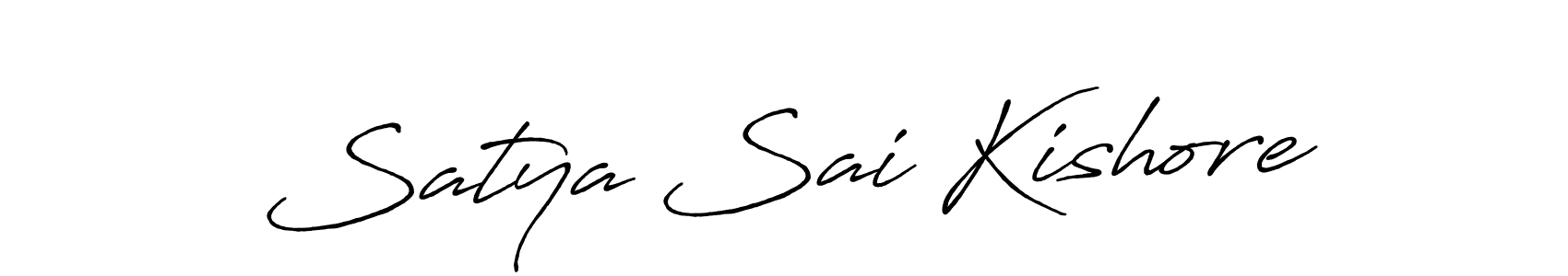 Create a beautiful signature design for name Satya Sai Kishore. With this signature (Antro_Vectra_Bolder) fonts, you can make a handwritten signature for free. Satya Sai Kishore signature style 7 images and pictures png