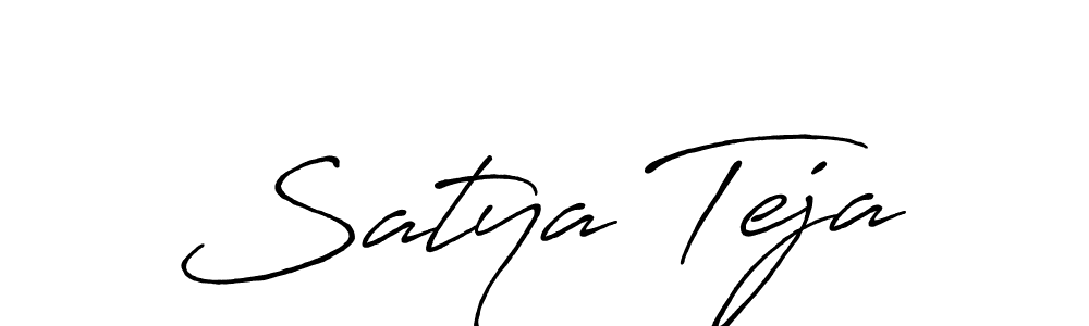 Use a signature maker to create a handwritten signature online. With this signature software, you can design (Antro_Vectra_Bolder) your own signature for name Satya Teja. Satya Teja signature style 7 images and pictures png