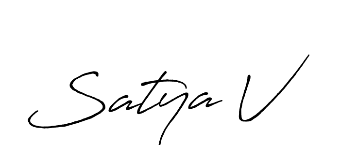 How to make Satya V name signature. Use Antro_Vectra_Bolder style for creating short signs online. This is the latest handwritten sign. Satya V signature style 7 images and pictures png