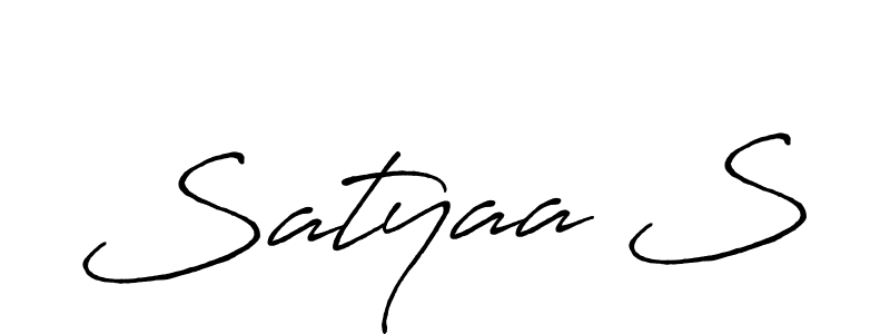 Make a beautiful signature design for name Satyaa S. With this signature (Antro_Vectra_Bolder) style, you can create a handwritten signature for free. Satyaa S signature style 7 images and pictures png