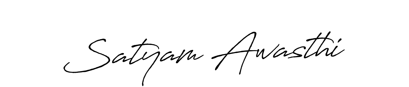 Satyam Awasthi stylish signature style. Best Handwritten Sign (Antro_Vectra_Bolder) for my name. Handwritten Signature Collection Ideas for my name Satyam Awasthi. Satyam Awasthi signature style 7 images and pictures png