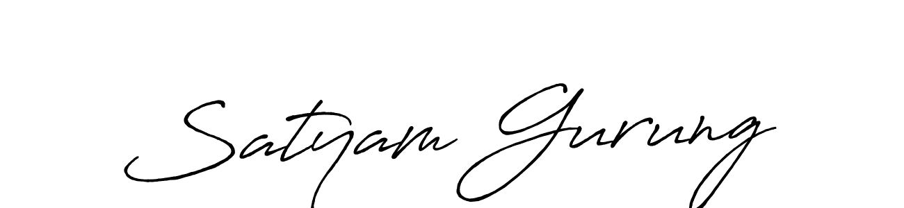 Design your own signature with our free online signature maker. With this signature software, you can create a handwritten (Antro_Vectra_Bolder) signature for name Satyam Gurung. Satyam Gurung signature style 7 images and pictures png